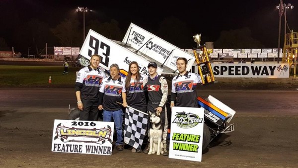 Photo: Sheldon Haudenschild with team in Lincoln (Ill.) Speedway victory lane - Jason Brown Photo Credit